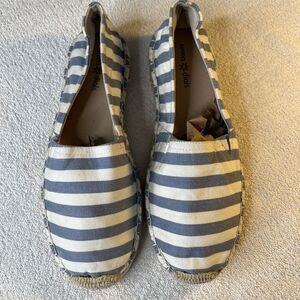Chill Espadrille Women's Sky Blue & White Stripe Flats Sz 9m Seven Star Dials